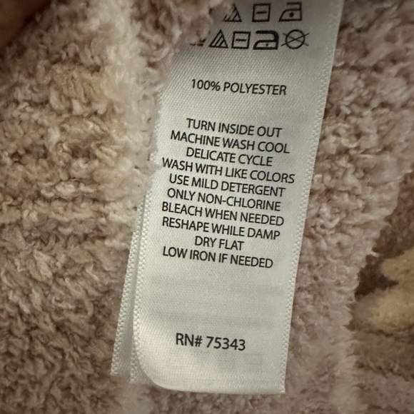 H by Halston Beige Plaid Fuzzy Soft Double Breasted Teddy Coat Size: M - Picture 5 of 5